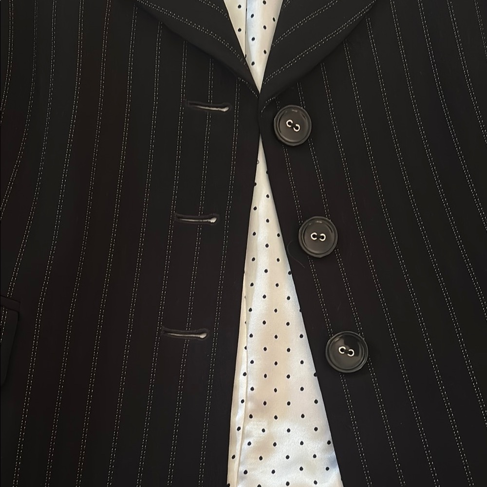 Tahari Women's Black Pinstripe Tahari Blazer - Picture 3 of 8